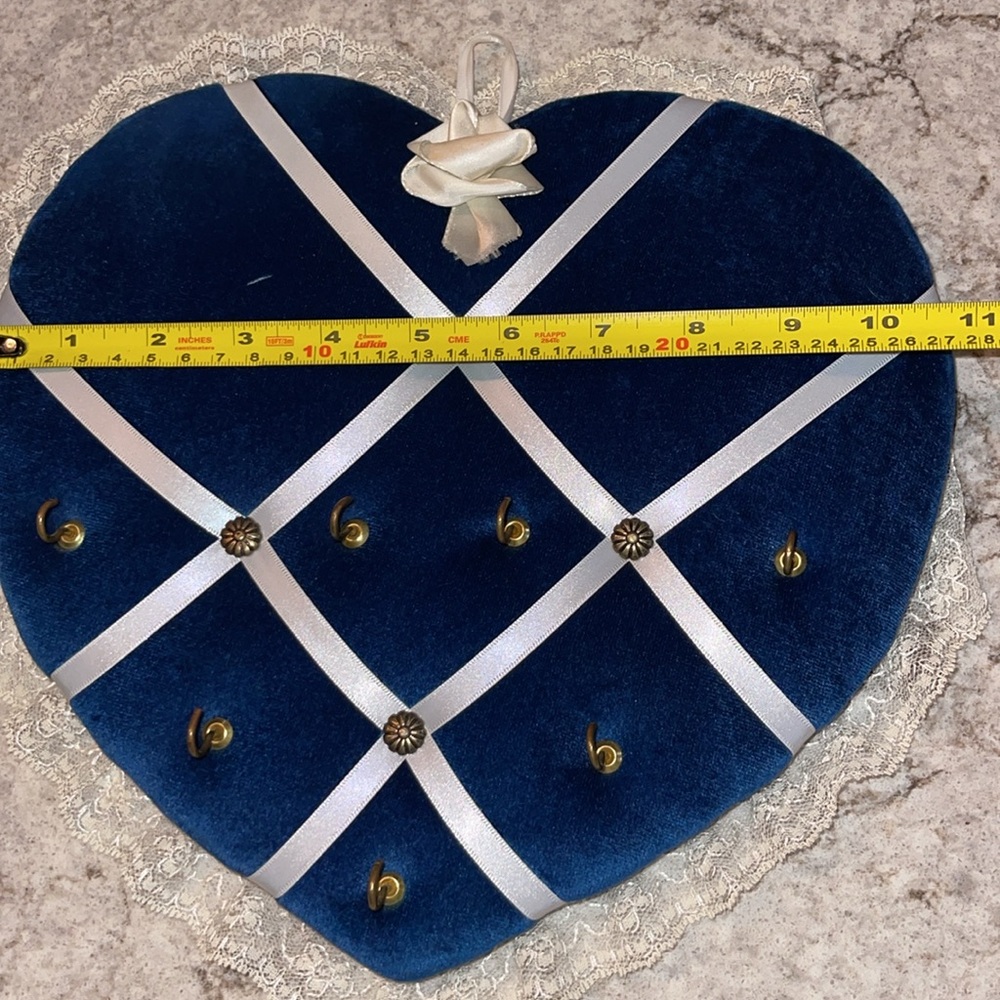 Velvet Heart Jewelry Organizer Board - Navy Blue - Picture 4 of 8